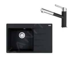 Franke Conjuntos De Cocina - Conjunto G219, Fregadero De Fragranite CNG 611-78 TL/2 Y Grifo FC 3055.071, ónix/cromo 114.0650.826