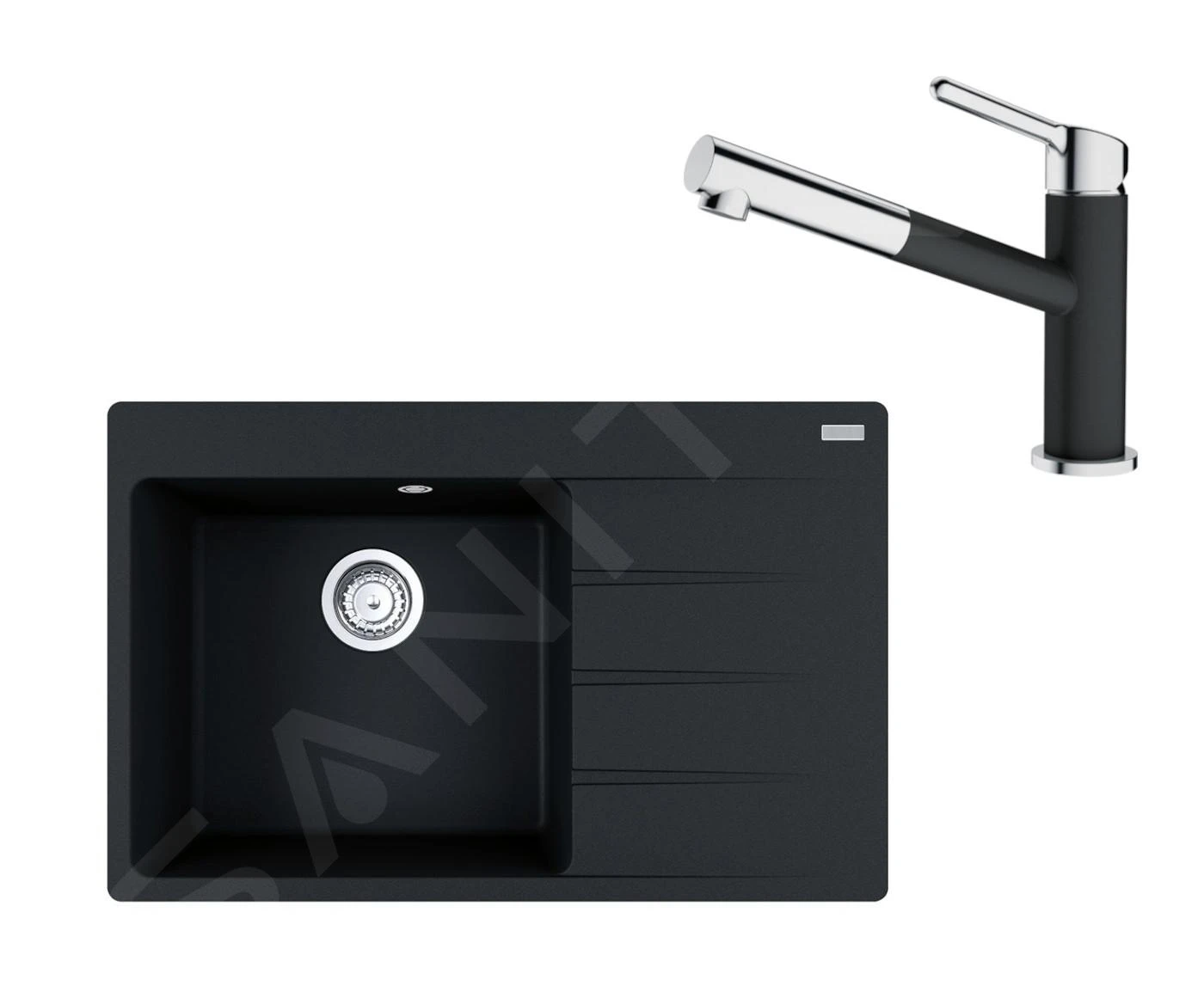 Franke Conjuntos De Cocina - Conjunto G219, Fregadero De Fragranite CNG 611-78 TL/2 Y Grifo FC 3055.071, ónix/cromo 114.0650.826 3 Franke Conjuntos De Cocina - Conjunto G219, Fregadero De Fragranite CNG 611-78 TL/2 Y Grifo FC 3055.071, ónix/cromo 114.0650.826