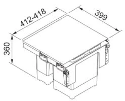 Franke Sortery - Cubo De Basura Integrado Garbo 45-2 121.0200.692 -Franke 0a5b6dbb2bba660dcc04fb3c