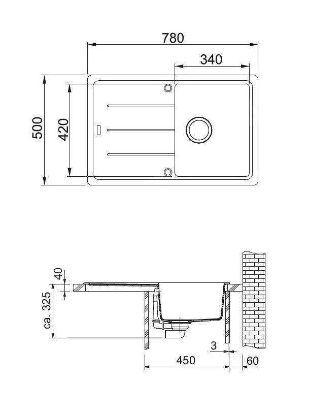 Franke Basis - Fregadero De Fragranite BFG 611-78, 780x500 Mm, Sahara 114.0285.184 4 Franke Basis - Fregadero De Fragranite BFG 611-78, 780x500 Mm, Sahara 114.0285.184 - Imagen 2