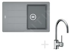Franke Conjuntos De Cocina - Conjunto De Cocina G56, Fregadero De Granito BFG 611-78, Piedra Gris + Grifo FG 650, Cromo 114.0323.879