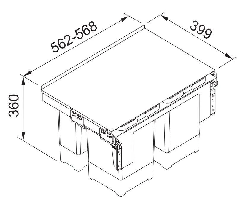 Franke Sortery - Cubo De Basura Integrado Garbo 60-4 121.0200.676 4 Franke Sortery - Cubo De Basura Integrado Garbo 60-4 121.0200.676 - Imagen 2