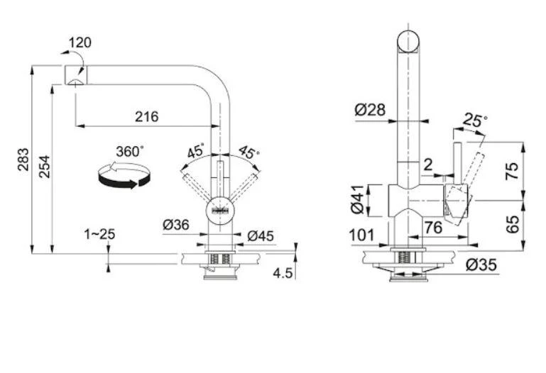 Franke Conjuntos De Cocina - Conjunto T76, Fregadero De Tectonite S2D 611-100 Y Grifo SAMOA, Negro/cromo 143.0616.929 5 Franke Conjuntos De Cocina - Conjunto T76, Fregadero De Tectonite S2D 611-100 Y Grifo SAMOA, Negro/cromo 143.0616.929 - Imagen 3