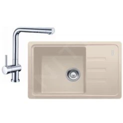 Franke Conjuntos De Cocina - Conjunto De Cocina G116, Fregadero De Fragranite BSG 611-62, ónix + Grifo SAMOA, Cromo 114.0440.607