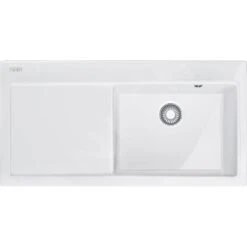 Franke Mythos - Fregadero Cerámico MTK 611-100/7, 1000x510 Mm, Glacier 124.0335.707