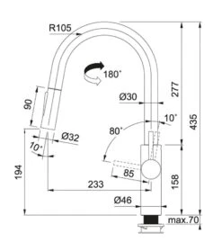 Franke Grifería - Grifo De Fregadero FN 5968.901 Con Ducha Extraíble, Negro Mate 115.0575.968 -Franke 33a67fb8c2c8865de786c552