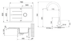 Franke Conjuntos De Cocina - Conjunto G173, Fregadero De Fragranite BFG 611-78 Y Grifo FP 9000.084, Piedra Gris/piedra Gris 114.0619.589 -Franke 3bf4f946969d0215fe115229 1