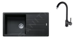 Franke Conjuntos De Cocina - Conjunto G174, Fregadero De Fragranite BFG 611 Y Grifo FP 9000.071 ónix/ónix 114.0619.594