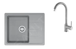 Franke Conjuntos De Cocina - Conjunto G172, Fregadero De Fragranite BFG 611-62 Y Grifo FP 9000.084, Piedra Gris/piedra Gris 114.0619.581