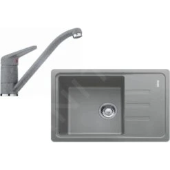 Franke Conjuntos De Cocina - Conjunto De Cocina G117, Fregadero De Fragranite BSG 611-62, Piedra Gris + Grifo FC 9541.084, Piedra Gris 114.0440.712