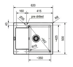 Franke Maris - Fregadero De Fragranite MRG 611-62, 620x500 Mm, Negro Mate 114.0637.573 -Franke 4cfa6bb588ecc192e28b65ce