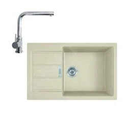 Franke Conjuntos De Cocina - Set T88, Tectonitový Dřez S2D 611-78 XL Y Grifo FN 0147.031, Beige/cromo 143.0675.736