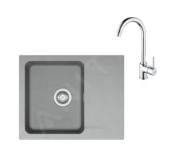 Franke Conjuntos De Cocina - Set T94, Tectonitový Dřez OID 611-62 Y Grifo FP 9000.031, Gris/cromo 143.0675.616