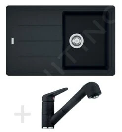 Franke Conjuntos De Cocina - Conjunto De Cocina G57, Fregadero De Granito BFG 611-78, ónix + Grifo FC 9547, ónix 114.0323.914