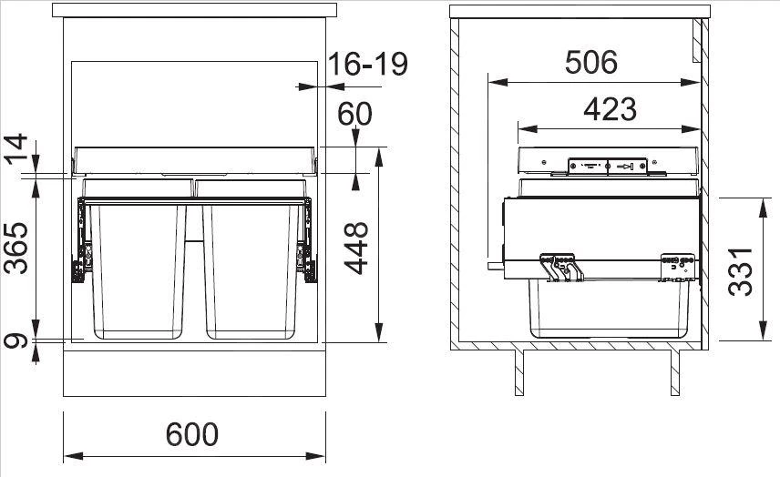Franke Sortery - Cubo De Basura Integrado FX 60 26-11-11 121.0557.763 4 Franke Sortery - Cubo De Basura Integrado FX 60 26-11-11 121.0557.763 - Imagen 2