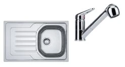 Franke Conjuntos De Cocina - Conjunto N75, Fregadero De Acero Inoxidable OLN 611-79 Y Grifo FC 9547.031, Acero Inoxidable/cromo 101.0618.830