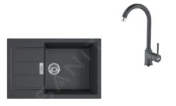 Franke Conjuntos De Cocina - Conjunto T90, Fregadero De Tectonite S2D 611-78 XL Y Grifo FP 9000, ónix NEW 143.0618.752