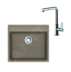 Franke Conjuntos De Cocina - Conjunto G247, Fregadero De Fragranite MRG 610-52 RTL Y Grifo FN 7394.031, Kachemira/cromo 114.0675.637