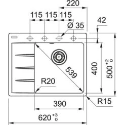 Franke Conjuntos De Cocina - Conjunto G214, Fregadero De Fragranite CNG 611-62 TL/2 Y Grifo FP 0408.031, Cachemira/cromo 114.0650.760 -Franke 645775974ffd745dadb93c0c 8