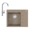 Franke Conjuntos De Cocina - Conjunto G214, Fregadero De Fragranite CNG 611-62 TL/2 Y Grifo FP 0408.031, Cachemira/cromo 114.0650.760 -Franke 66a5f95ca8173bc0764423f0