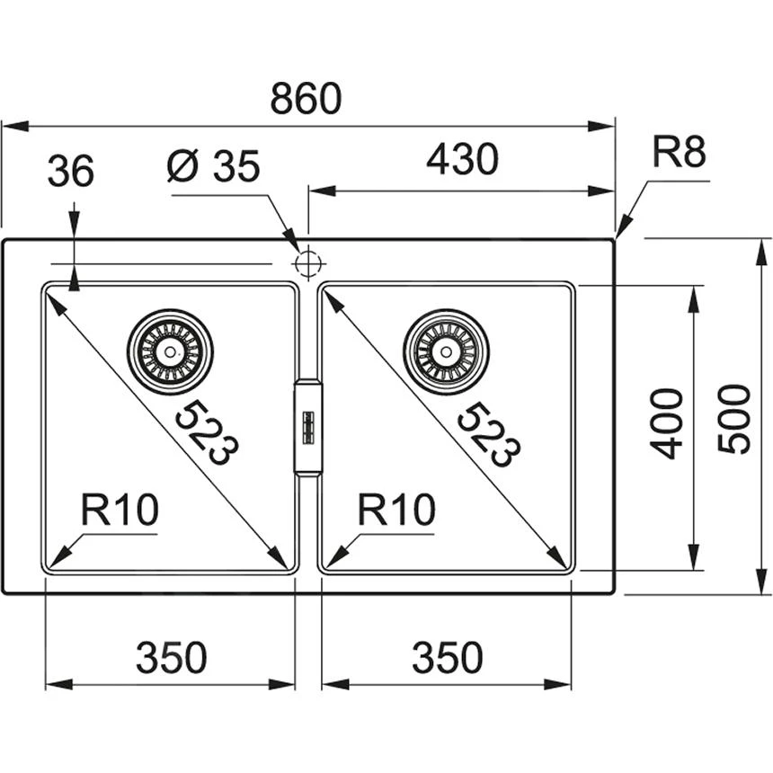 Franke Sirius 2.0 - Fregadero De Tectonite S2D 620-86, 860x500 Mm, Blanco 143.0637.160 4 Franke Sirius 2.0 - Fregadero De Tectonite S2D 620-86, 860x500 Mm, Blanco 143.0637.160 - Imagen 2