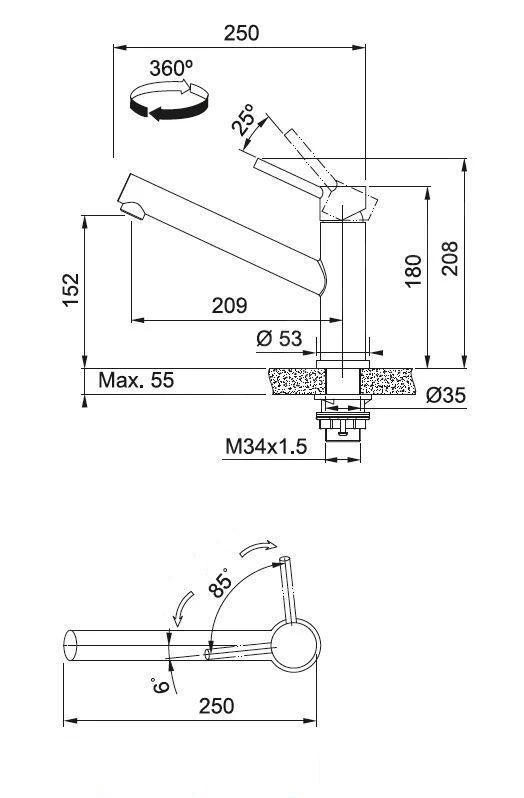Franke Orbit - Grifo De Fregadero FC 9290, Acero Inoxidable 115.0569.290 4 Franke Orbit - Grifo De Fregadero FC 9290, Acero Inoxidable 115.0569.290 - Imagen 2
