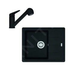 Franke Conjuntos De Cocina - Conjunto De Cocina G55, Fregadero De Fragranite BFG 611-62 Y Grifo FC 9547.901, Negro Mate 114.0675.661