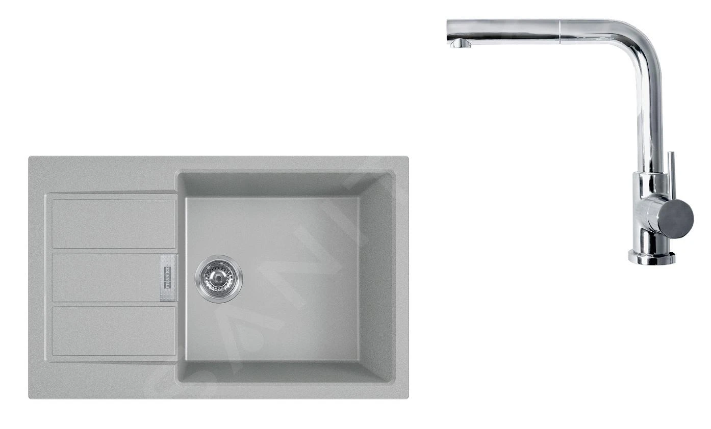 Franke Conjuntos De Cocina - Conjunto T88, Fregadero De Tectonite S2D 611-78 XL Y Grifo FP 0147.031, Gris/cromo 143.0618.744 3 Franke Conjuntos De Cocina - Conjunto T88, Fregadero De Tectonite S2D 611-78 XL Y Grifo FP 0147.031, Gris/cromo 143.0618.744