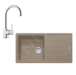 Franke Conjuntos De Cocina - Conjunto De Cocina G134, Fregadero De Fragranite BFG 611 Y Grifo FC 650.031, Cachemira/cromo 114.0510.304