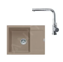 Franke Conjuntos De Cocina - Conjunto De Cocina G8, Fregadero De Fragranite MRG 611-62 Y Grifo FN 0147.031, Cachemira/cromo 114.0510.263