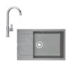 Franke Conjuntos De Cocina - Conjunto De Cocina G169, Fregadero De Fragranite MRG 611-78 BB Y Grifo FP 0408.031, Roca Gris/cromo 114.0587.961