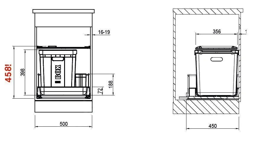 Franke Sortery - Cubo De Basura Integrado 350-50 121.0307.554 4 Franke Sortery - Cubo De Basura Integrado 350-50 121.0307.554 - Imagen 2