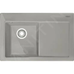Franke Mythos - Fregadero Cerámico MTK 611-78/2, 780x510 Mm, Perlgrau Matt 124.0433.448