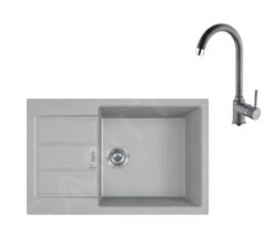 Franke Conjuntos De Cocina - Conjunto De Cocina T107, Tectonitový Dřez S2D 611-78 XL Y Grifo FP 9000.084, Gris 143.0675.737