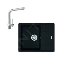 Franke Conjuntos De Cocina - Conjunto De Cocina G95, Fregadero De Fragranite BFG 611-62 Y Grifo Samoa, Negro Mate/cromo 114.0675.660