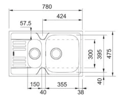 Franke Euroform - Fregadero De Acero Inoxidable EFN 651-78, 780x475 Mm 101.0250.587 -Franke e1d1259a318b23aa04984843