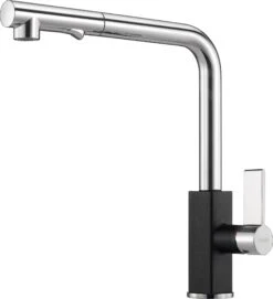 Franke Grifería - Grifo De Fregadero FG 0392.071, Con Ducha Extraíble, Cromo/ónix 115.0392.382