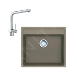 Franke Conjuntos De Cocina - Conjunto G246, Fregadero De Fragranite MRG 610-52 RTL Y Grifo Samoa, Kachemira/cromo 114.0675.596