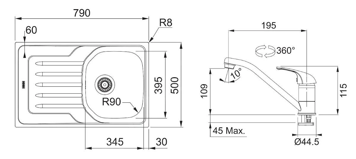 Franke Conjuntos De Cocina - Conjunto N74, Fregadero De Acero Inoxidable OLN 611-79 Y Grifo FB 250.031, Acero Inoxidable/cromo 101.0618.829 4 Franke Conjuntos De Cocina - Conjunto N74, Fregadero De Acero Inoxidable OLN 611-79 Y Grifo FB 250.031, Acero Inoxidable/cromo 101.0618.829 - Imagen 2