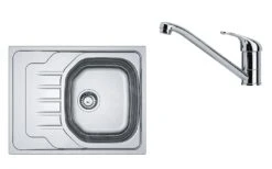 Franke Conjuntos De Cocina - Conjunto N72, Fregadero De Acero Inoxidable OLN 611-63 Y Grifo FB 250.031, Acero Inoxidable/cromo 101.0618.833