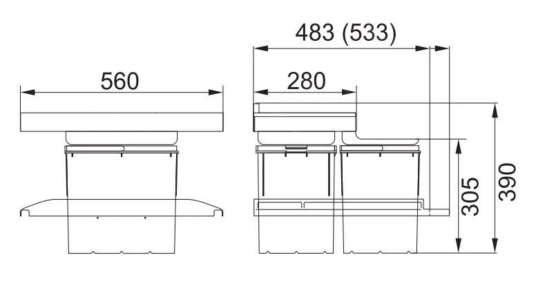 Franke Trolley Vario - Cubo De Basura Integrado 134.0066.057 4 Franke Trolley Vario - Cubo De Basura Integrado 134.0066.057 - Imagen 2