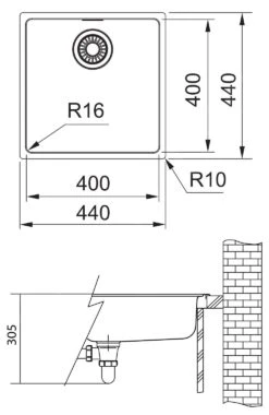 Franke Maris - Fregadero MRX 210/610-40, 440x440x180 Mm, Acero Inoxidable 127.0539.540 -Franke f98d8e27fa81c4f6520510b1