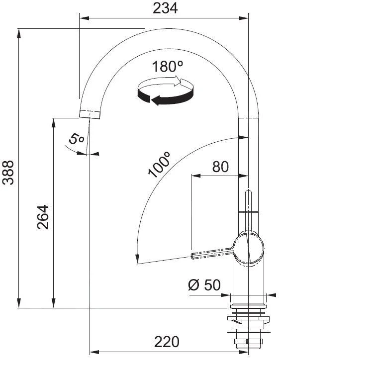Franke Active - Grifo De Fregadero FN 4089.031, Cromo 115.0653.395 4 Franke Active - Grifo De Fregadero FN 4089.031, Cromo 115.0653.395 - Imagen 2