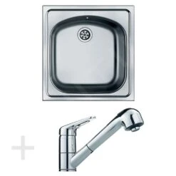 Franke Conjuntos De Cocina - Conjunto De Cocina N4, Fregadero De Acero Inoxidable EFN 610 + Grifo FC 9547.031, Cromo 101.0200.289