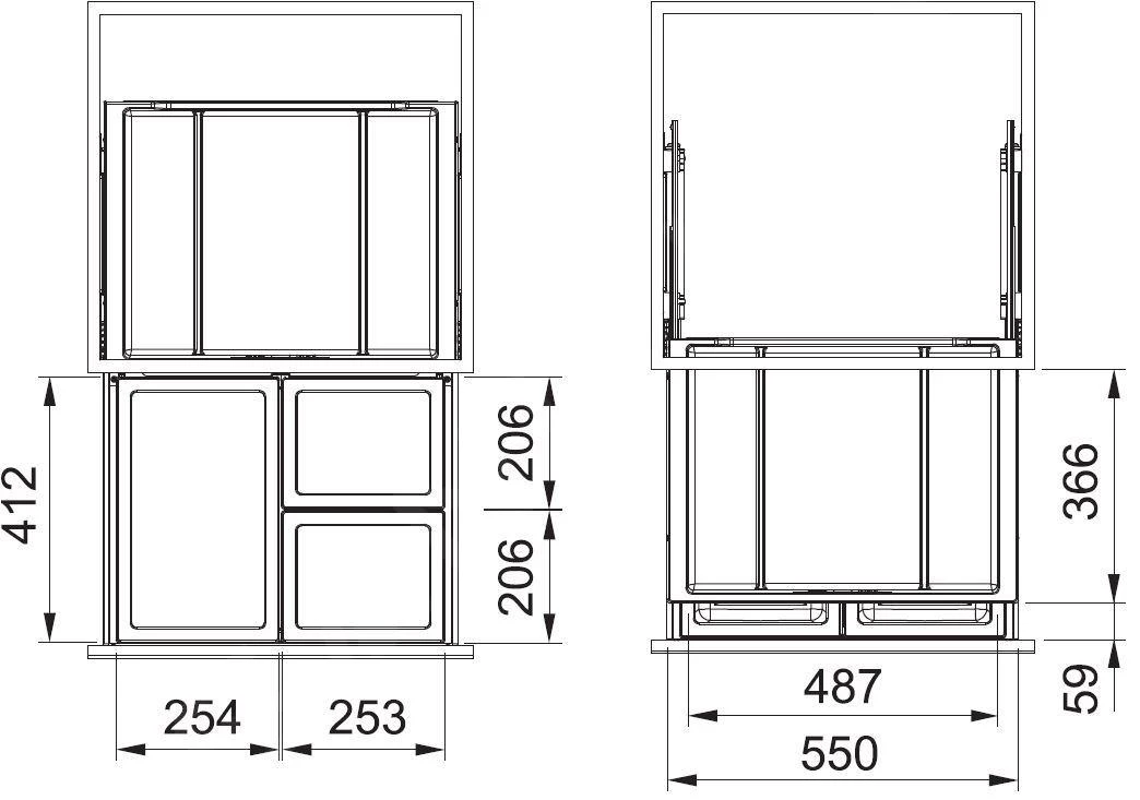 Franke Sortery - Cubo De Basura Integrado FX 60 26-11-11 121.0557.763 5 Franke Sortery - Cubo De Basura Integrado FX 60 26-11-11 121.0557.763 - Imagen 3